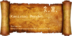 Kanizsai Mendel névjegykártya
